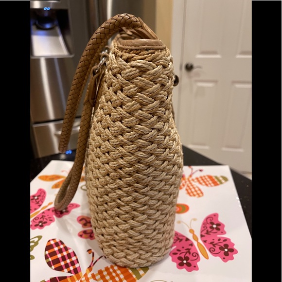 BRIGHTON JUTE AND LEATHER SHOULDER BAG & MATCHING BRIGHTON CROSSBODY WALLET - Picture 8 of 15